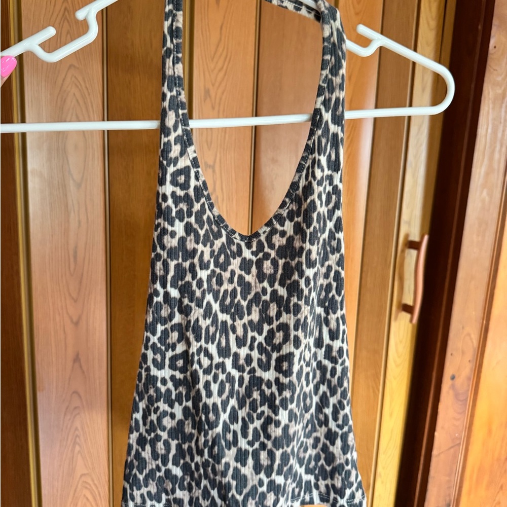 American Eagle Outfitters Leopard Print Crop Top
